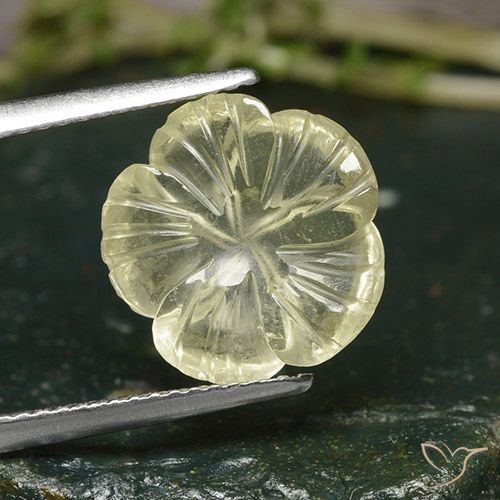 4.25ct طبيعي أصفر متوسط كوارتز, قص وردة, شفاف