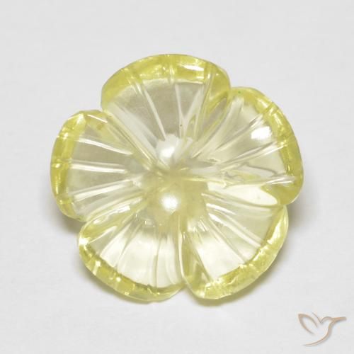 3.80ct طبيعي Medium Light-Yellow كوارتز, قص وردة, شفاف