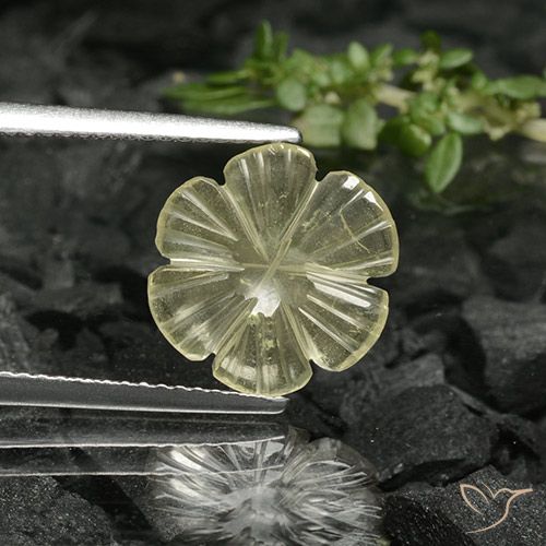 1.68ct طبيعي أصفر متوسط كوارتز, قص وردة, شفاف
