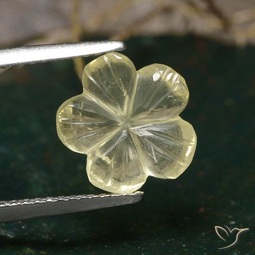 1.97ct طبيعي أصفر متوسط كوارتز, قص وردة, شفاف
