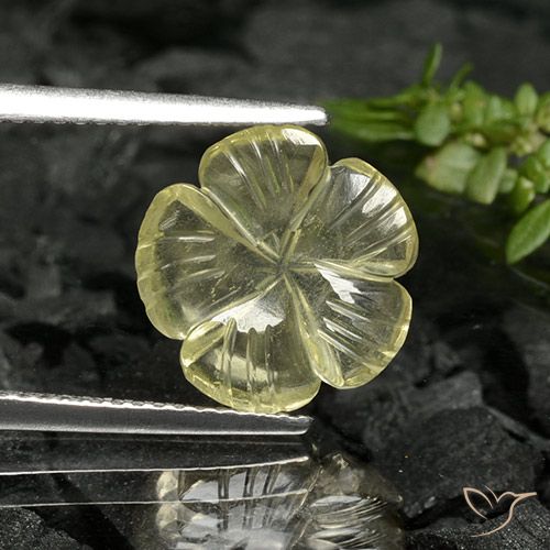 2.88ct طبيعي أصفر متوسط كوارتز, قص وردة, شفاف