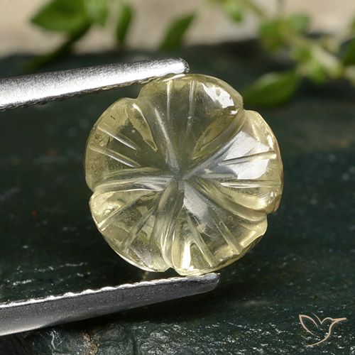 2.71ct طبيعي أصفر كريمى باهت كوارتز, قص وردة, شفاف
