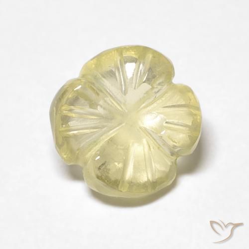 1.89ct طبيعي أصفر فاتح كوارتز, قص وردة, شفاف