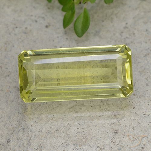 6.44ct طبيعي أصفر أخضر كوارتز, قص الزمرد, VVS-VS