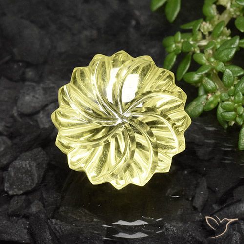 13.38ct طبيعي أصفر الذرة فاتح كوارتز, قص وردة, شفاف