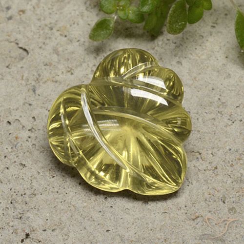9.29ct طبيعي أصفر رقيق كوارتز, قص وردة, شفاف