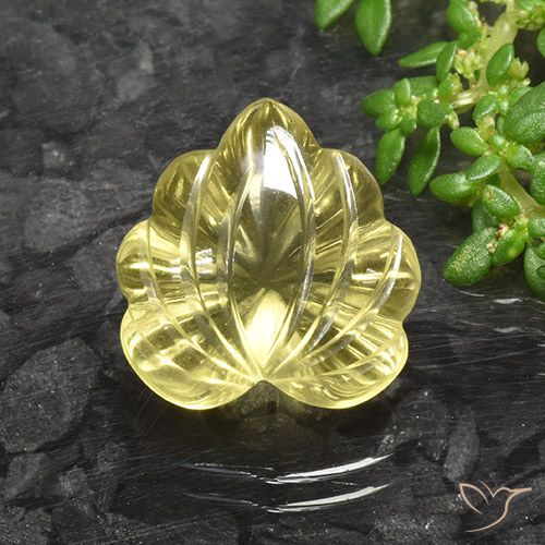 8.86ct طبيعي أصفر أناناسى فاتح كوارتز, قص وردة, شفاف