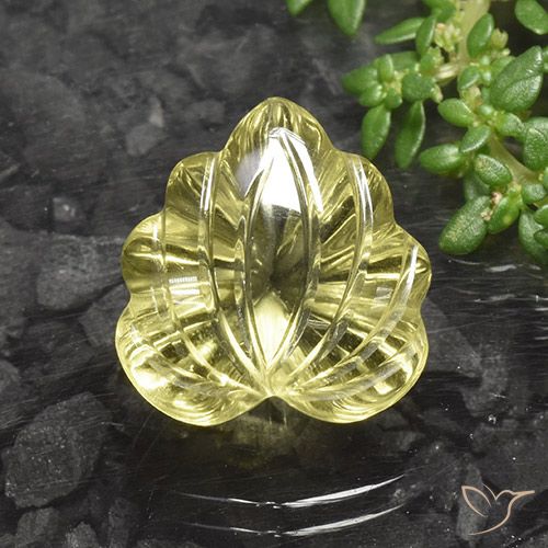 10.17ct طبيعي أصفر باهت كوارتز, قص وردة, شفاف