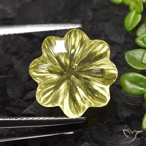 8.23ct طبيعي أصفر أناناسى فاتح كوارتز, قص وردة, شفاف
