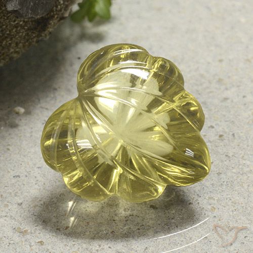 9.86ct طبيعي أصفر فاتح-متوسط كوارتز, قص وردة, شفاف