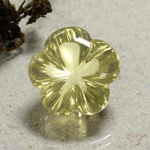 13.66ct طبيعي أصفر فاتح كوارتز, قص وردة, شفاف