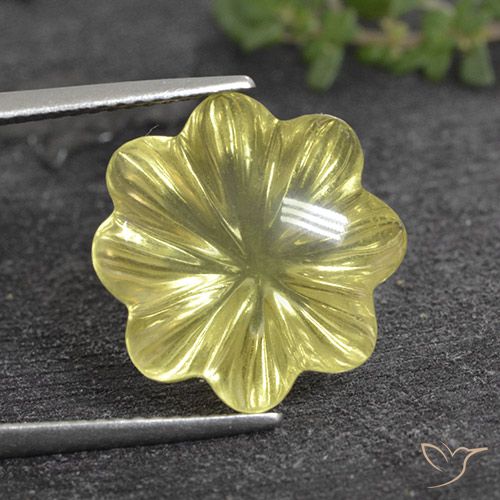 9.33ct طبيعي أصفر أناناسى فاتح كوارتز, قص وردة, شفاف