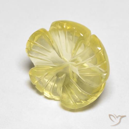 9.01ct طبيعي أصفر مخضر فاتح كوارتز, قص وردة, شفاف