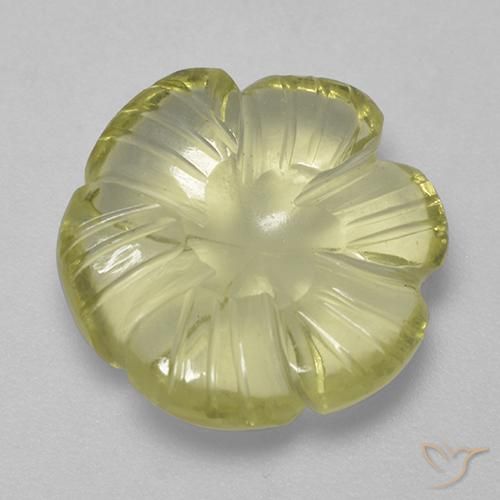 6.27ct طبيعي أصفر فاتح-متوسط كوارتز, قص وردة, شفاف