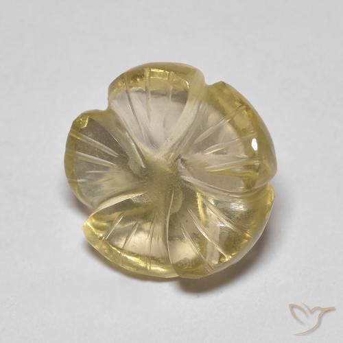 5.46ct طبيعي أصفر فاتح كوارتز, قص وردة, شفاف