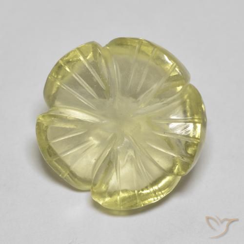 6.91ct طبيعي أصفر باهت كوارتز, قص وردة, شفاف