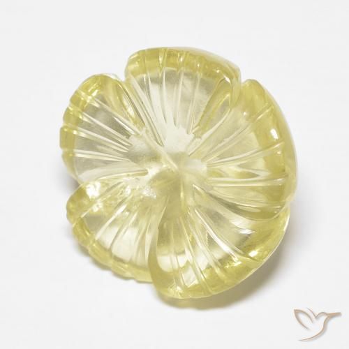 8.94ct طبيعي أصفر فاتح كوارتز, قص وردة, شفاف