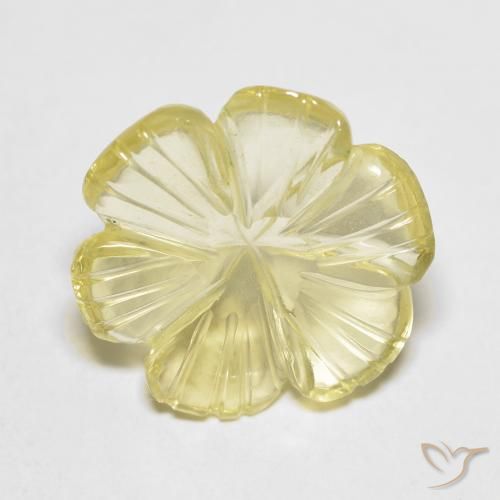 5.82ct طبيعي أصفر فاتح كوارتز, قص وردة, شفاف