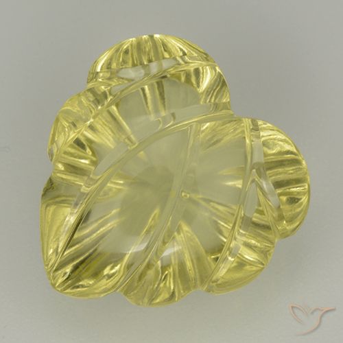 6.85ct طبيعي أصفر باهت كوارتز, قص وردة, شفاف
