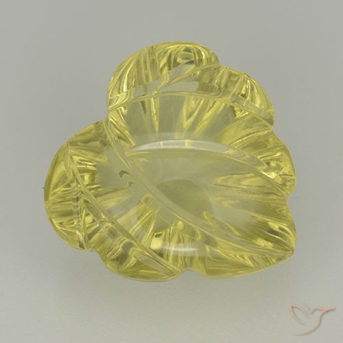 7.02ct طبيعي أصفر فاتح كوارتز, قص وردة, شفاف