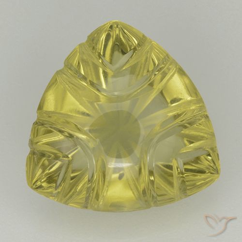 6.21ct طبيعي أصفر متوسط كوارتز, مثلثى, شفاف
