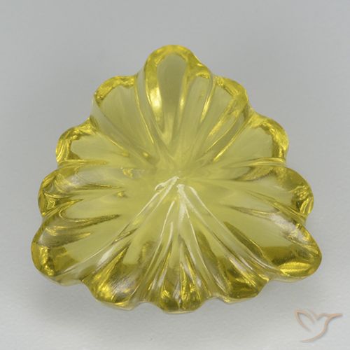 5.70ct طبيعي أصفر فاتح-متوسط كوارتز, مثلثى, شفاف