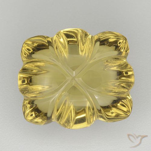 8.05ct طبيعي أصفر فاتح كوارتز, قص وردة, شفاف
