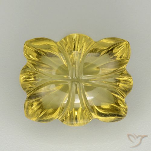 7.00ct طبيعي أصفر غامق كوارتز, قص وردة, شفاف