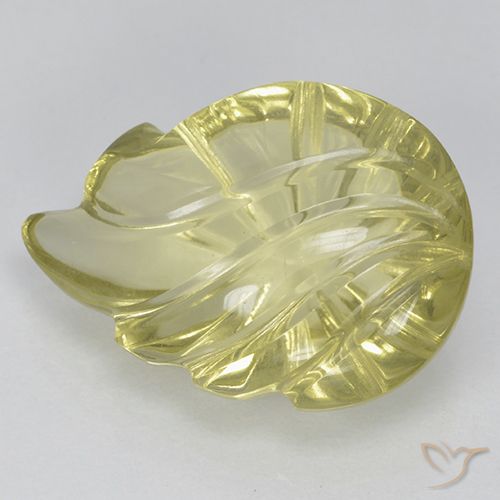 9.19ct طبيعي أصفر فاتح كوارتز, قص وردة, شفاف