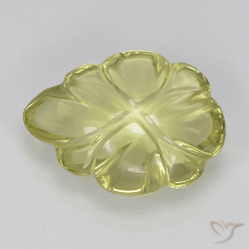 4.40ct طبيعي أصفر الذرة فاتح كوارتز, قص وردة, شفاف
