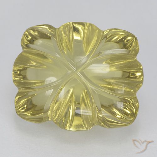 6.85ct طبيعي أصفر فاتح-متوسط كوارتز, قص وردة, شفاف