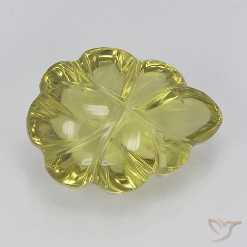 5.61ct طبيعي أصفر أناناسى فاتح كوارتز, قص وردة, شفاف