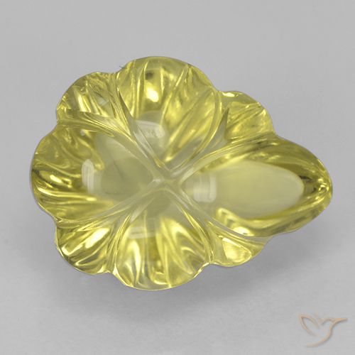 4.28ct طبيعي أصفر أناناسى فاتح كوارتز, قص وردة, شفاف
