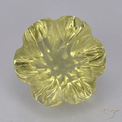 2.85ct طبيعي أصفر أناناسى فاتح كوارتز, قص وردة, شفاف