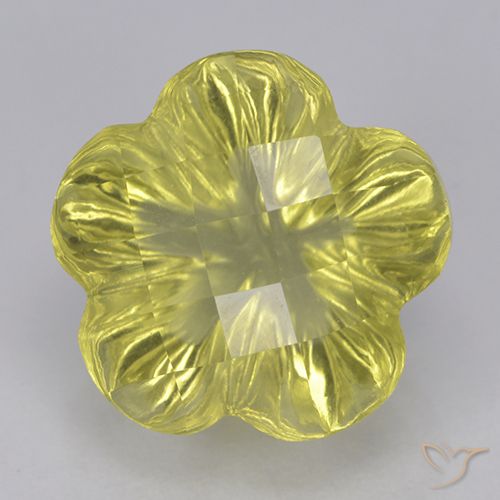 4.26ct طبيعي أصفر متوسط كوارتز, قص وردة, شفاف