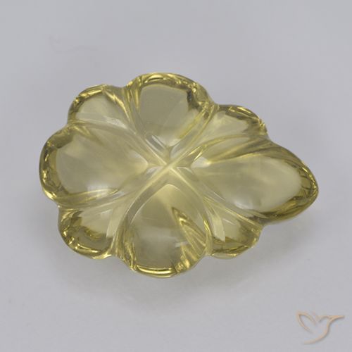 4.76ct طبيعي أصفر محايد كوارتز, قص وردة, شفاف