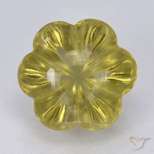 2.50ct طبيعي أصفر فاتح-متوسط كوارتز, قص وردة, شفاف