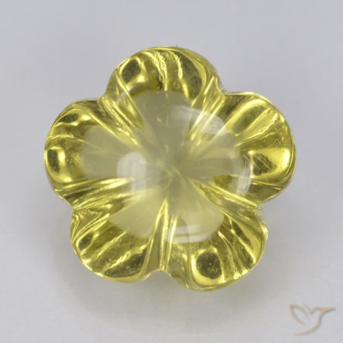 3.64ct طبيعي أصفر فاتح كوارتز, قص وردة, شفاف