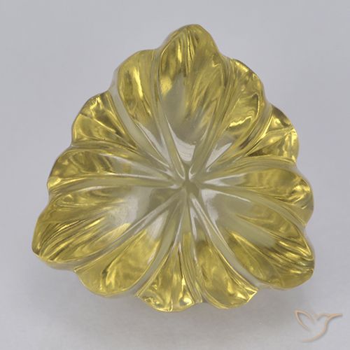 5.97ct طبيعي أصفر فاتح-متوسط كوارتز, مثلثى, شفاف