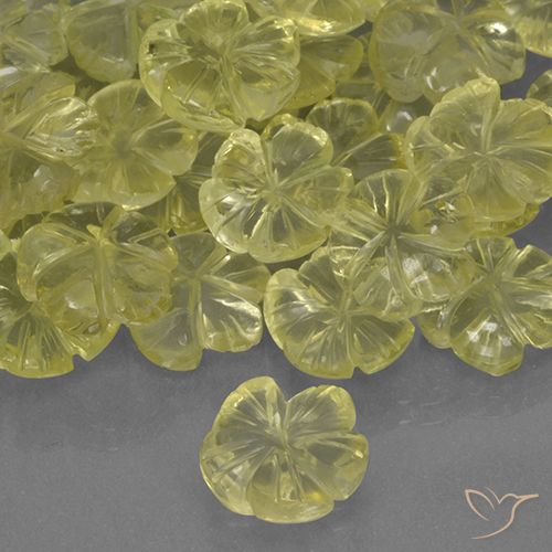 1.53ct طبيعي أصفر متوسط كوارتز, قص وردة, شفاف
