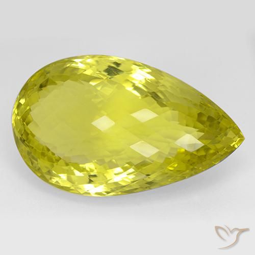 106.83ct طبيعي أصفر الذرة كوارتز, شكل الكمثرى, IF