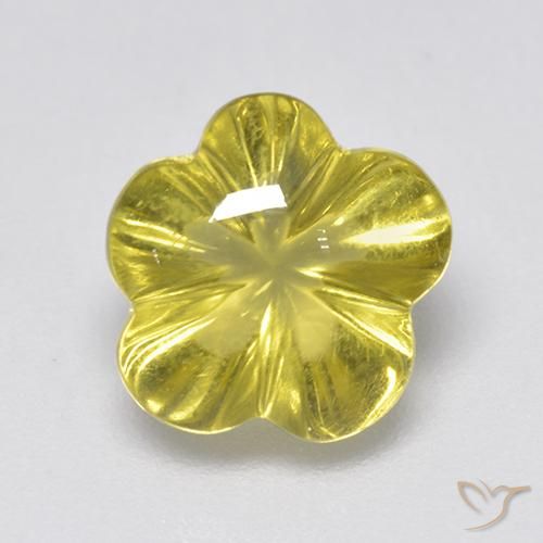 2.99ct طبيعي أصفر كثيف كوارتز, قص وردة, شفاف