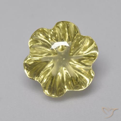 3.79ct طبيعي أصفر باهت كوارتز, قص وردة, شفاف
