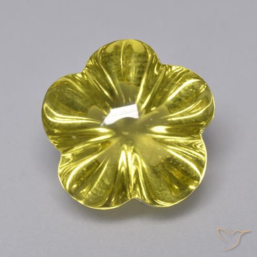 7.11ct طبيعي أصفر متوسط كوارتز, قص وردة, شفاف