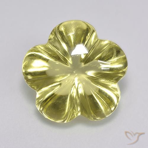 6.36ct طبيعي أصفر فاتح كوارتز, قص وردة, شفاف