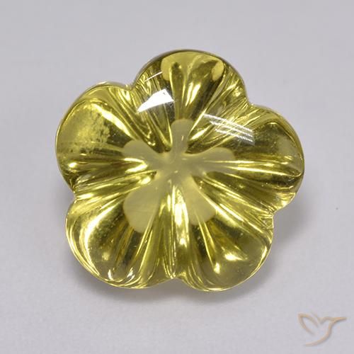 6.81ct طبيعي أصفر فاتح كوارتز, قص وردة, شفاف