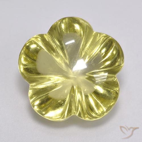 8.37ct طبيعي أصفر أناناسى فاتح كوارتز, قص وردة, شفاف