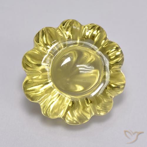 7.69ct طبيعي أصفر-ذهبى فاتح كوارتز, قص وردة, شفاف