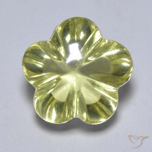 4.69ct طبيعي أخضر أصفر كوارتز, قص وردة, شفاف