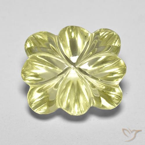 8.40ct طبيعي أصفر فاتح-متوسط كوارتز, قص وردة, شفاف
